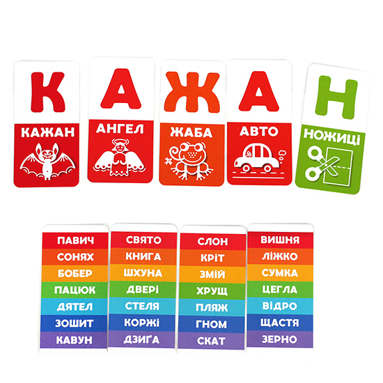 Настільна гра АБВ веселка комплектуючі зображення