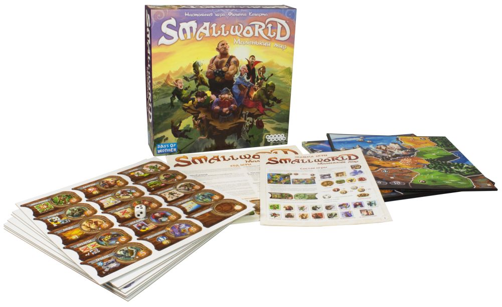 Настільна гра Small World вміст коробки зображення