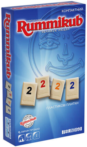 Настільна гра Руммікуб. Компактна версія закрита коробка зображення