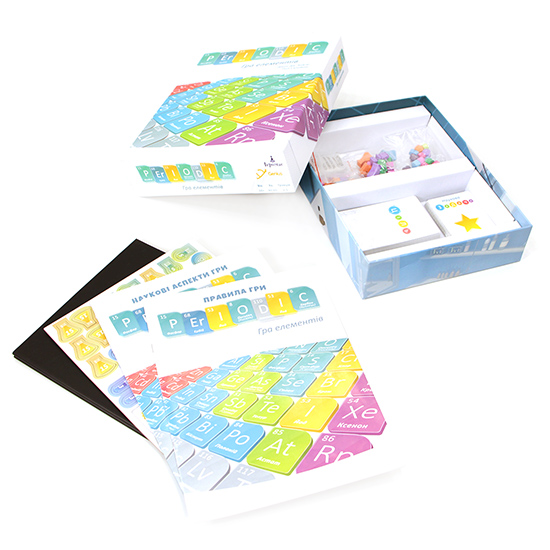 Настільна гра Periodic: Гра елементів комплектуючі коробки зображення