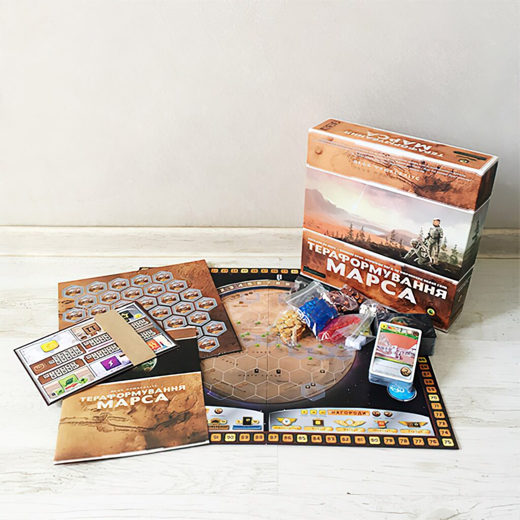 Відкрита коробка гри Тераформування Марса