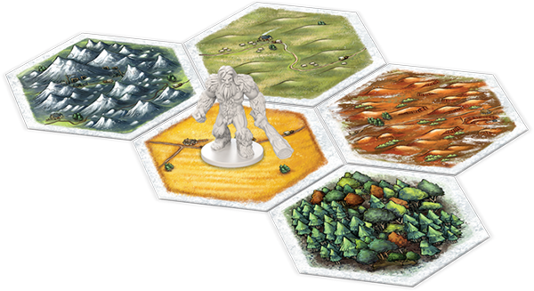 Зображення тайлівт ігрового поля гри A Game of Thrones. Catan: Brotherhood of the Watch