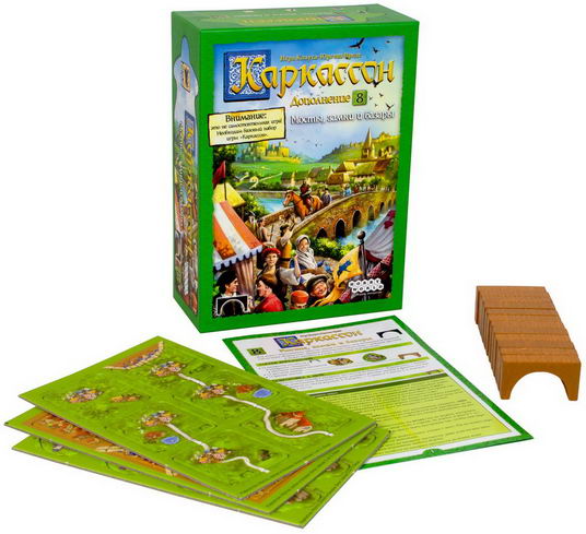Настольная игра Каркассон: Мосты, замки и базары комплектующие коробки изображение