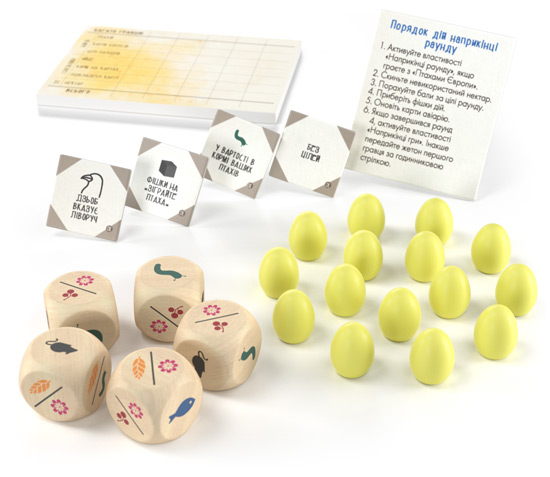 Настільна гра Крила: Птахи Океанії предмети для гри зображення